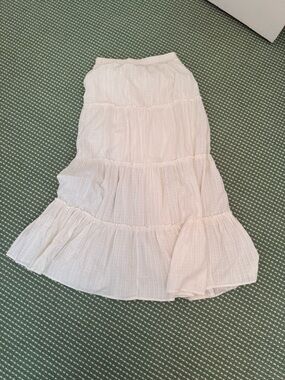 Nordstrom Light Cream Tiered Maxi Skirt